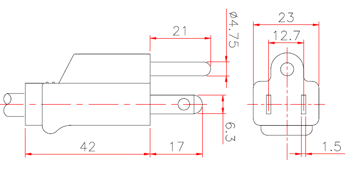 USA NEMA 5-15P 3-Pin Wire Grounding, Straight AC Plug, 15A